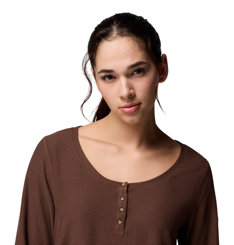 Women's Brea Falls Grid Henley Long Sleeve Shirt - Image 5